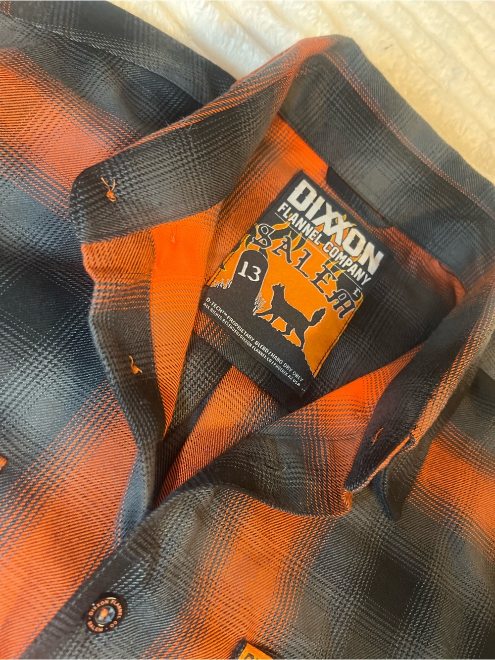 DIXXON Halloween “Salem” Men’s Orange & Black Plaid Button-Down Shirt
